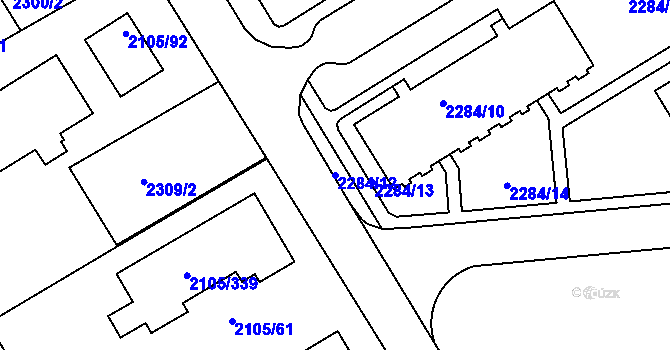 Parcela st. 2284/12 v KÚ Jeseník, Katastrální mapa