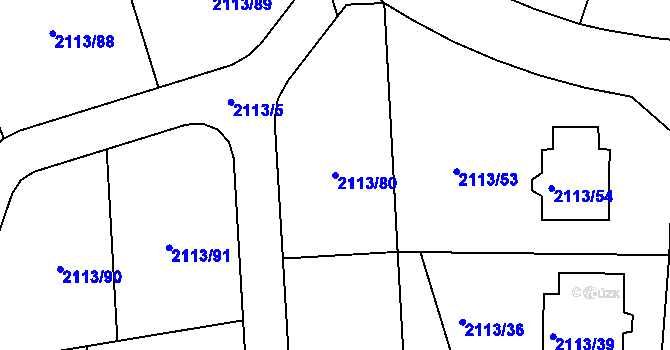 Parcela st. 2113/80 v KÚ Jeseník, Katastrální mapa