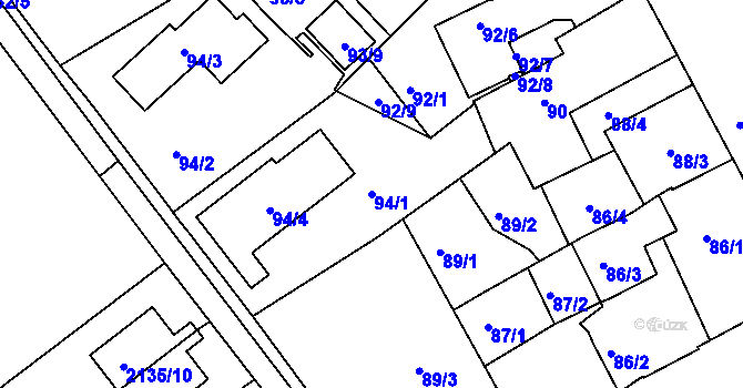 Parcela st. 94/1 v KÚ Jeseník, Katastrální mapa