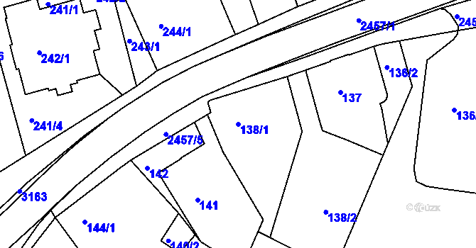 Parcela st. 138/1 v KÚ Jeseník, Katastrální mapa