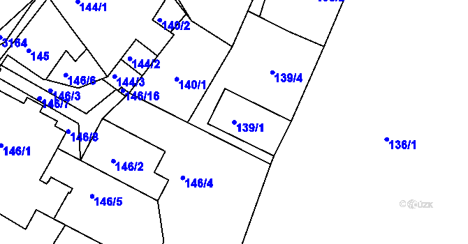 Parcela st. 139/1 v KÚ Jeseník, Katastrální mapa