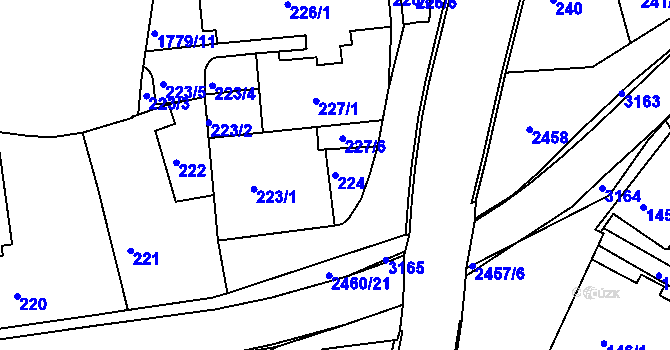 Parcela st. 224 v KÚ Jeseník, Katastrální mapa