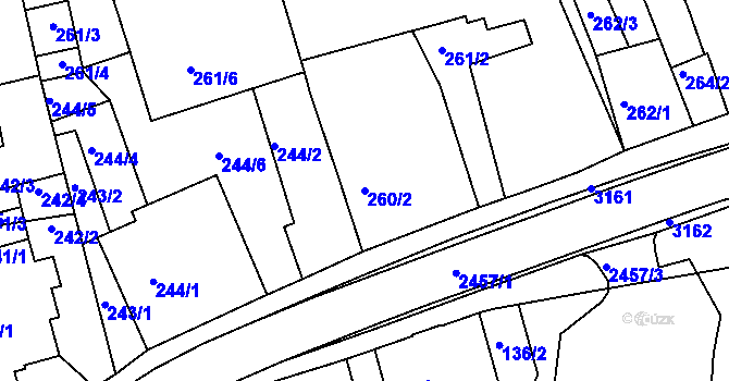 Parcela st. 260/2 v KÚ Jeseník, Katastrální mapa