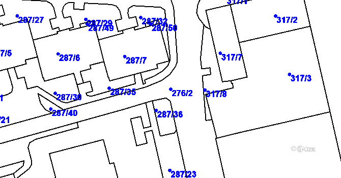 Parcela st. 276/2 v KÚ Jeseník, Katastrální mapa