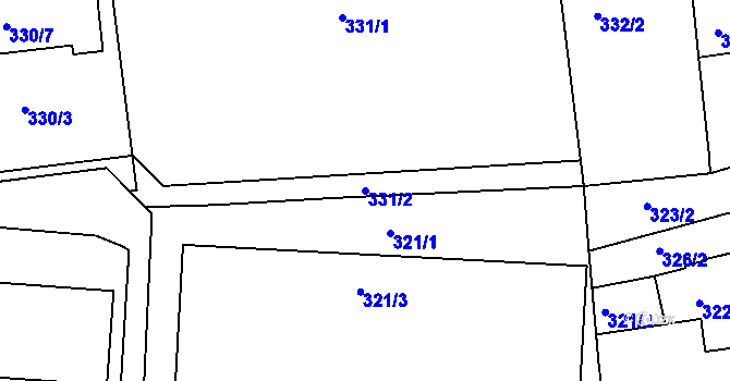 Parcela st. 331/2 v KÚ Jeseník, Katastrální mapa