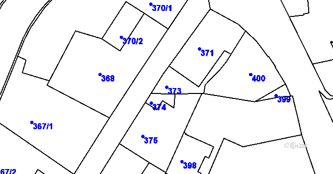 Parcela st. 373 v KÚ Jeseník, Katastrální mapa
