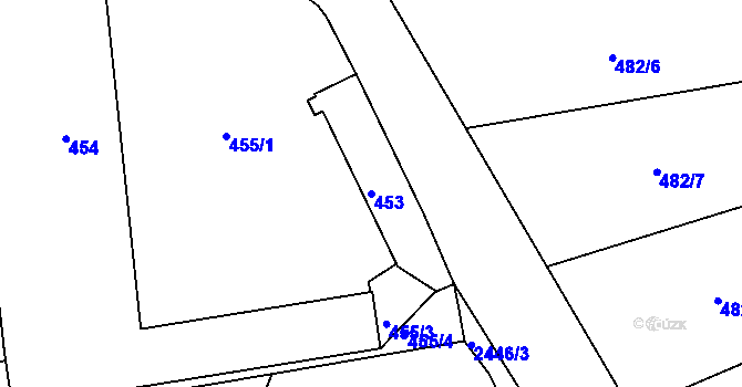 Parcela st. 453 v KÚ Jeseník, Katastrální mapa