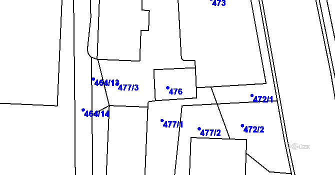 Parcela st. 476 v KÚ Jeseník, Katastrální mapa