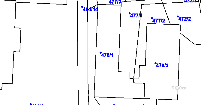 Parcela st. 478/1 v KÚ Jeseník, Katastrální mapa