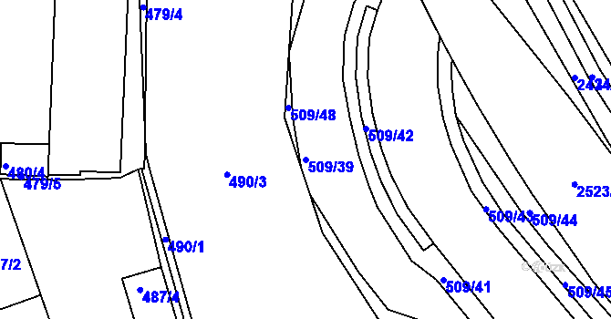 Parcela st. 509/39 v KÚ Jeseník, Katastrální mapa