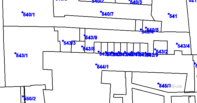Parcela st. 542/2 v KÚ Jeseník, Katastrální mapa