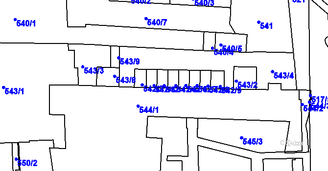 Parcela st. 542/4 v KÚ Jeseník, Katastrální mapa