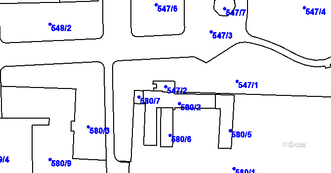 Parcela st. 547/2 v KÚ Jeseník, Katastrální mapa