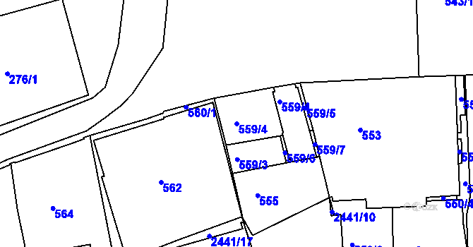 Parcela st. 559/4 v KÚ Jeseník, Katastrální mapa