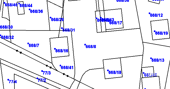 Parcela st. 668/8 v KÚ Jeseník, Katastrální mapa