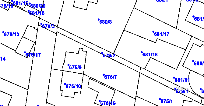 Parcela st. 679/2 v KÚ Jeseník, Katastrální mapa