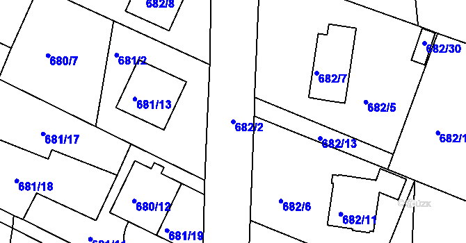 Parcela st. 682/2 v KÚ Jeseník, Katastrální mapa