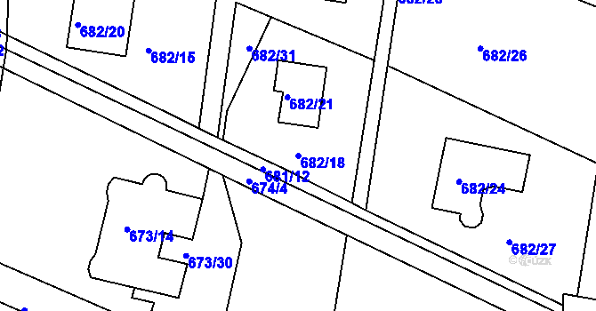 Parcela st. 682/18 v KÚ Jeseník, Katastrální mapa