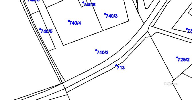 Parcela st. 740/2 v KÚ Jeseník, Katastrální mapa
