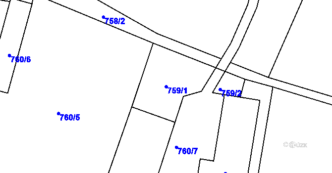 Parcela st. 759/1 v KÚ Jeseník, Katastrální mapa