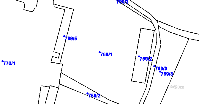 Parcela st. 769/1 v KÚ Jeseník, Katastrální mapa