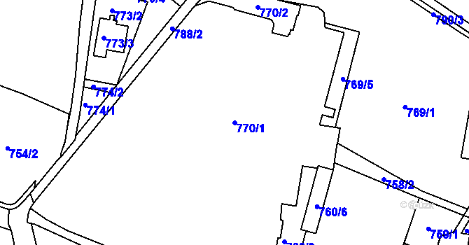 Parcela st. 770/1 v KÚ Jeseník, Katastrální mapa