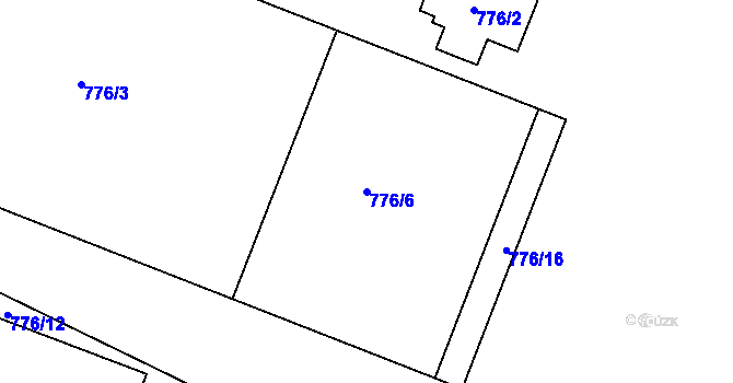 Parcela st. 776/6 v KÚ Jeseník, Katastrální mapa