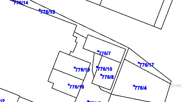 Parcela st. 776/7 v KÚ Jeseník, Katastrální mapa