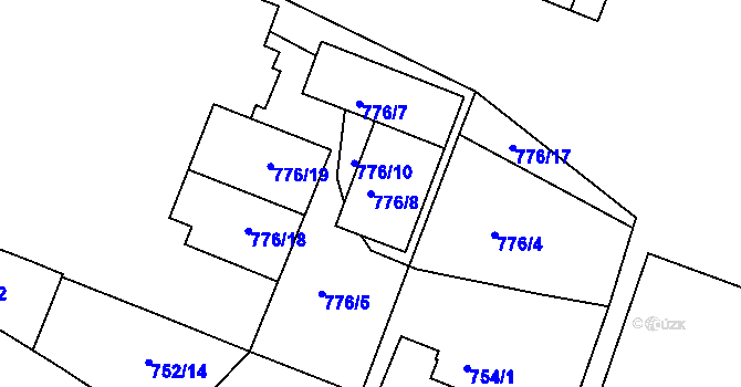 Parcela st. 776/8 v KÚ Jeseník, Katastrální mapa