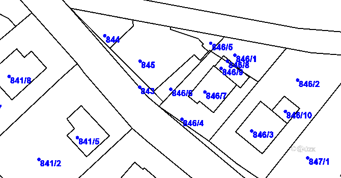 Parcela st. 846/6 v KÚ Jeseník, Katastrální mapa