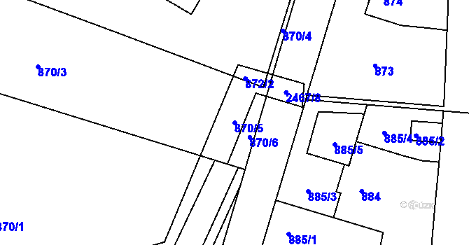 Parcela st. 870/5 v KÚ Jeseník, Katastrální mapa
