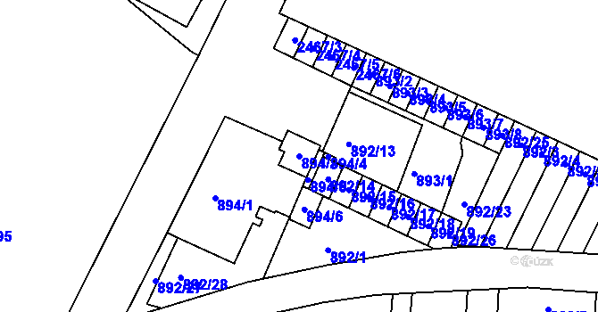 Parcela st. 894/2 v KÚ Jeseník, Katastrální mapa