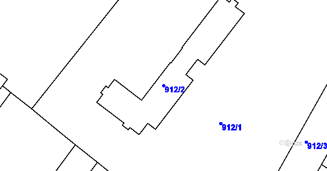 Parcela st. 912/2 v KÚ Jeseník, Katastrální mapa