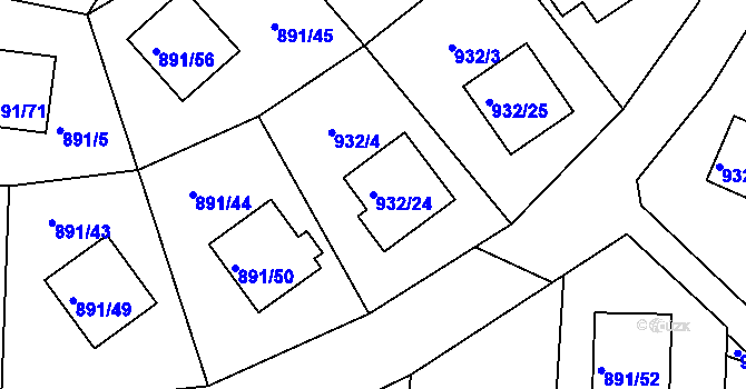 Parcela st. 932/24 v KÚ Jeseník, Katastrální mapa