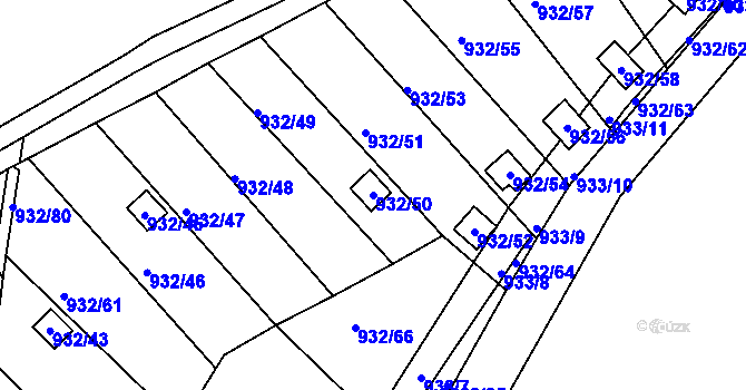 Parcela st. 932/50 v KÚ Jeseník, Katastrální mapa