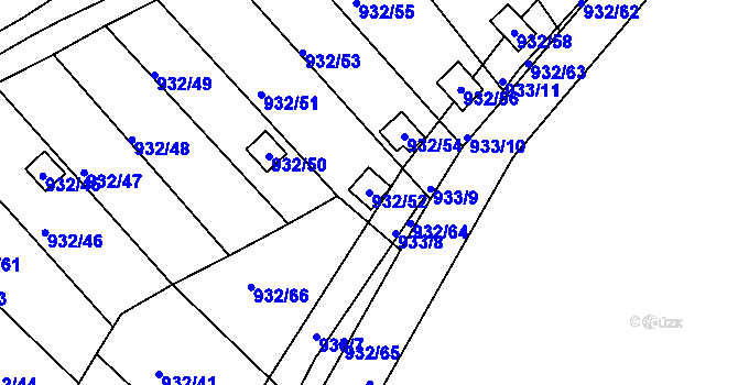 Parcela st. 932/52 v KÚ Jeseník, Katastrální mapa