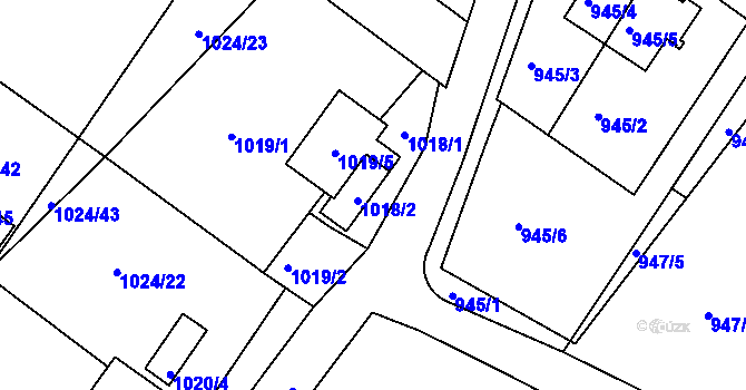 Parcela st. 1018 v KÚ Jeseník, Katastrální mapa
