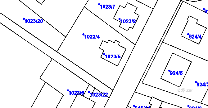 Parcela st. 1023/5 v KÚ Jeseník, Katastrální mapa