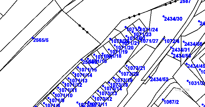 Parcela st. 1071/18 v KÚ Jeseník, Katastrální mapa