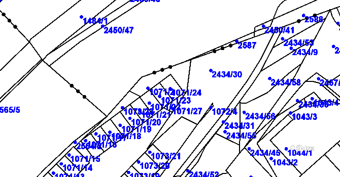 Parcela st. 1071/24 v KÚ Jeseník, Katastrální mapa