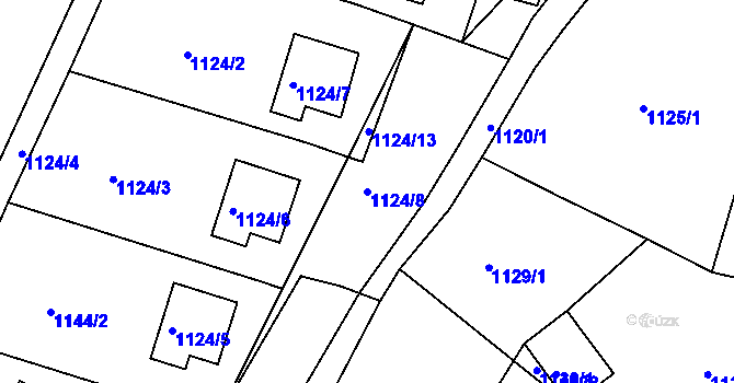 Parcela st. 1124/8 v KÚ Jeseník, Katastrální mapa