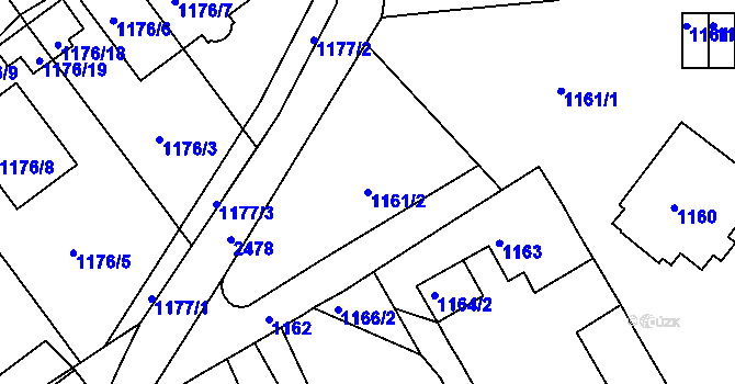 Parcela st. 1161/2 v KÚ Jeseník, Katastrální mapa