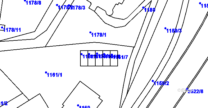 Parcela st. 1161/6 v KÚ Jeseník, Katastrální mapa