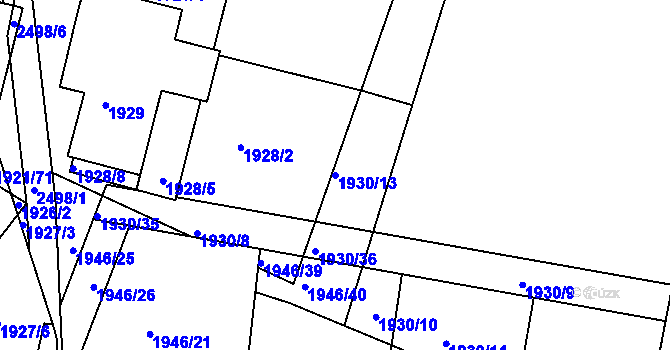 Parcela st. 1930/13 v KÚ Jeseník, Katastrální mapa