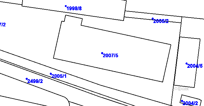 Parcela st. 2007/5 v KÚ Jeseník, Katastrální mapa