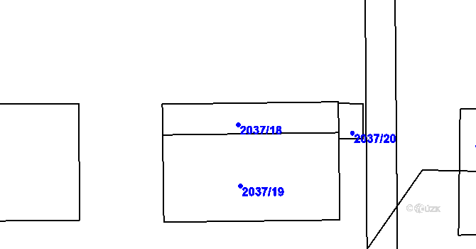 Parcela st. 2037/18 v KÚ Jeseník, Katastrální mapa