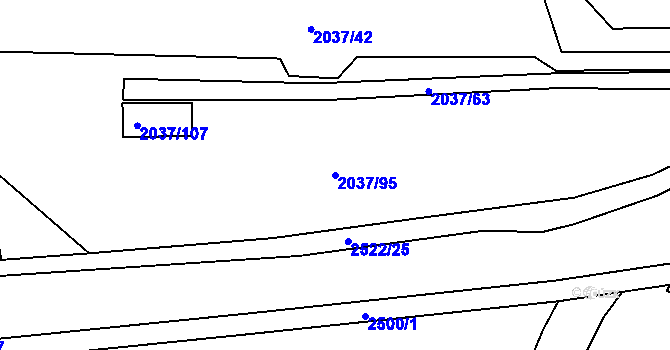 Parcela st. 2037/95 v KÚ Jeseník, Katastrální mapa