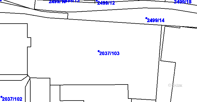 Parcela st. 2037/103 v KÚ Jeseník, Katastrální mapa