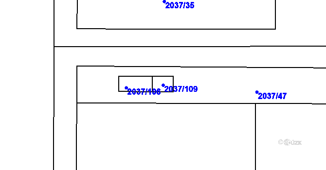 Parcela st. 2037/109 v KÚ Jeseník, Katastrální mapa