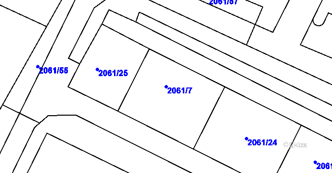Parcela st. 2061/7 v KÚ Jeseník, Katastrální mapa